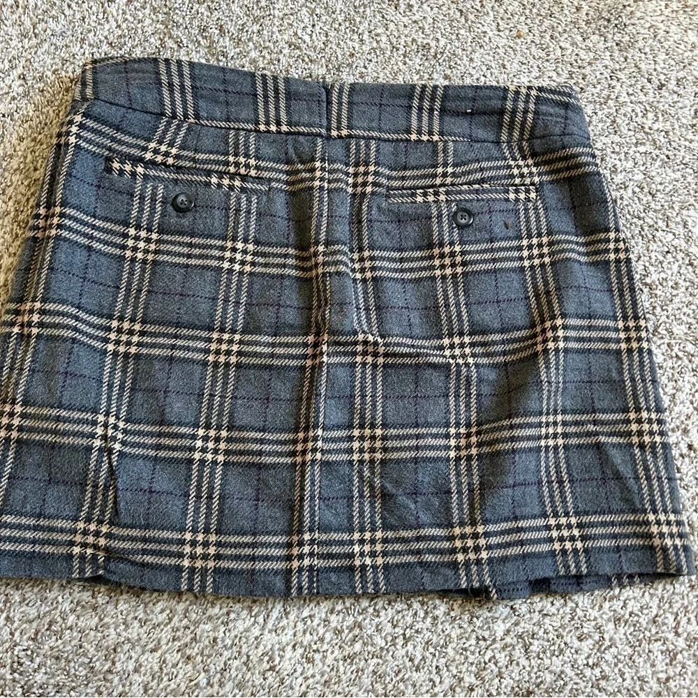 🦋 GAP Factory Grey Plaid Mini Skirt Preppy Office Formal School Girl Size 12